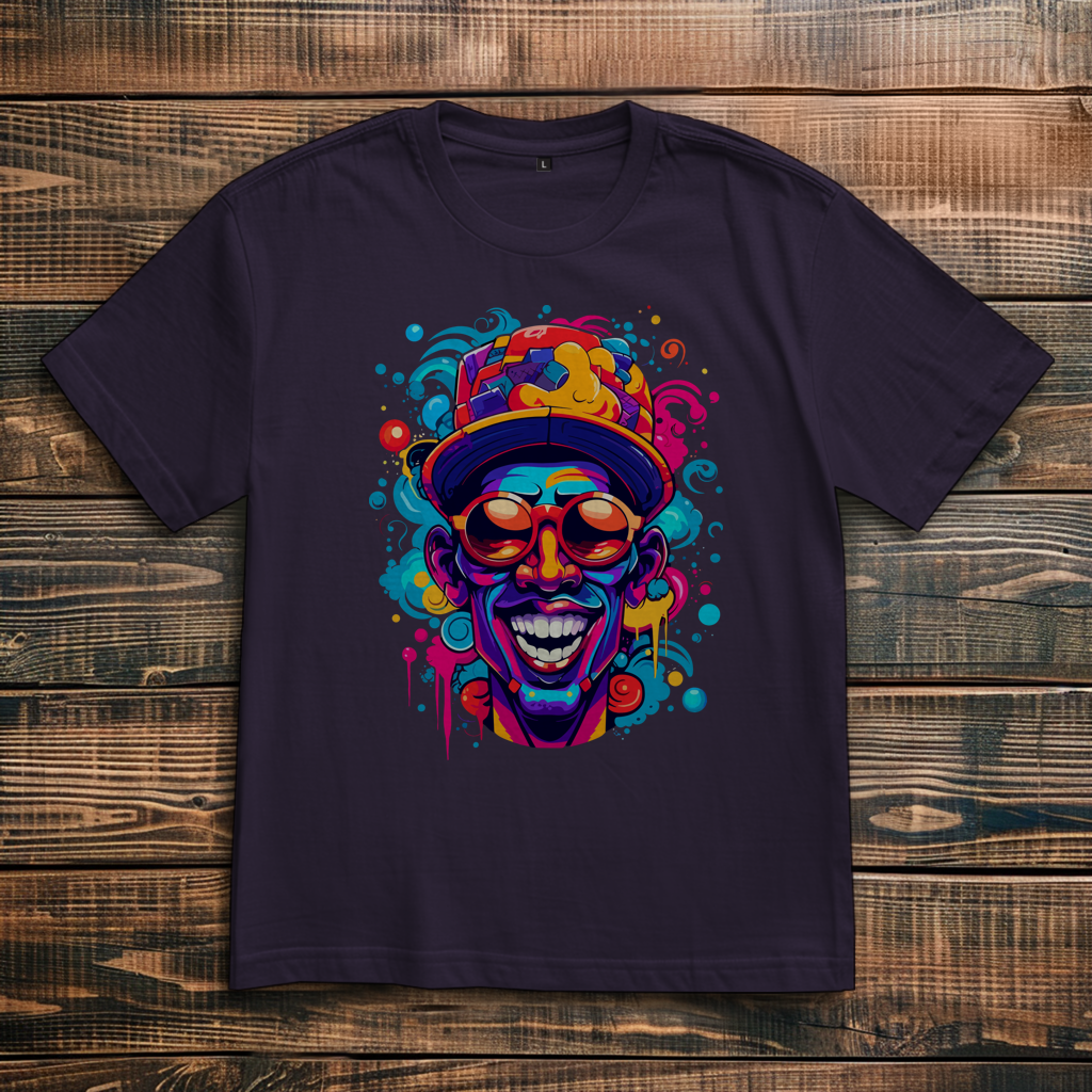 Oversize T-Shirt Graffiti Laughing Man