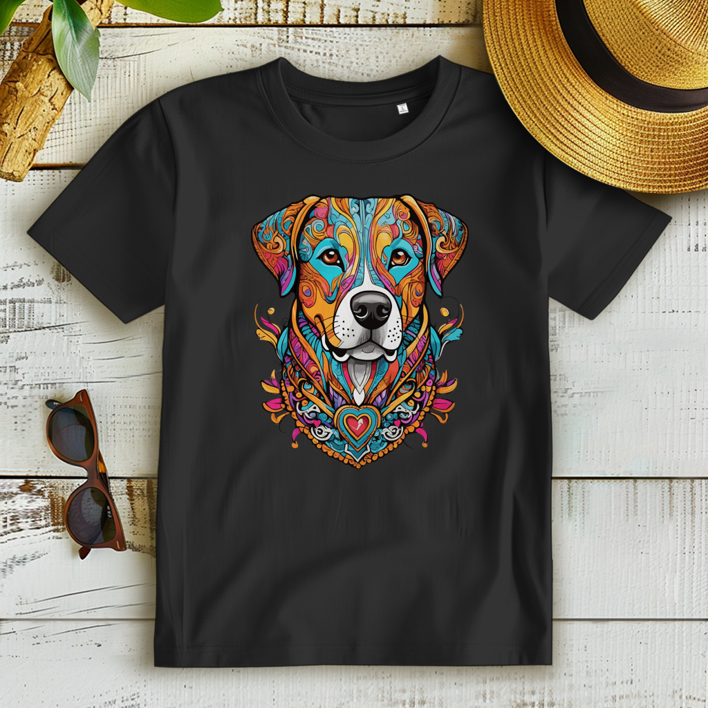Damen Premium Bio T-Shirt Mandala Dog