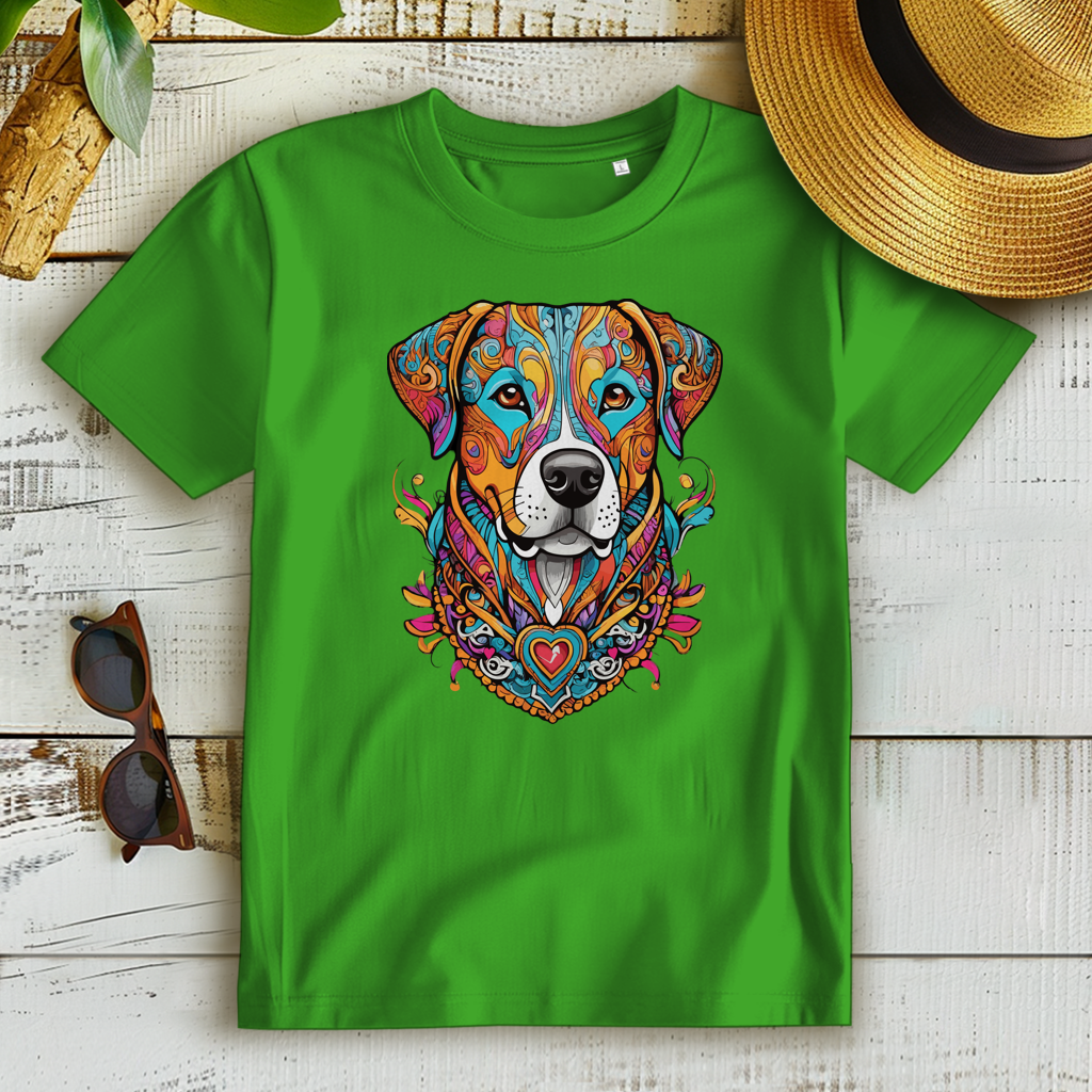 Damen Premium Bio T-Shirt Mandala Dog
