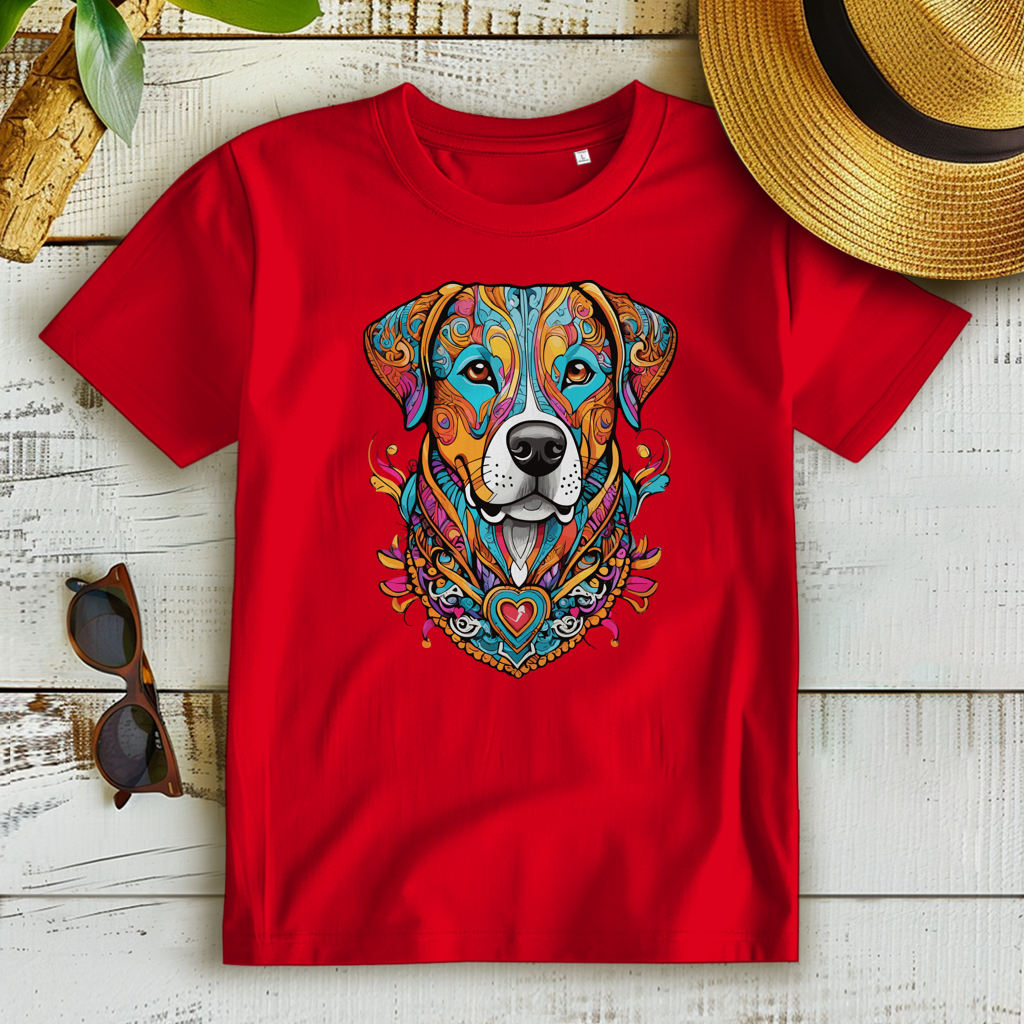Damen Premium Bio T-Shirt Mandala Dog