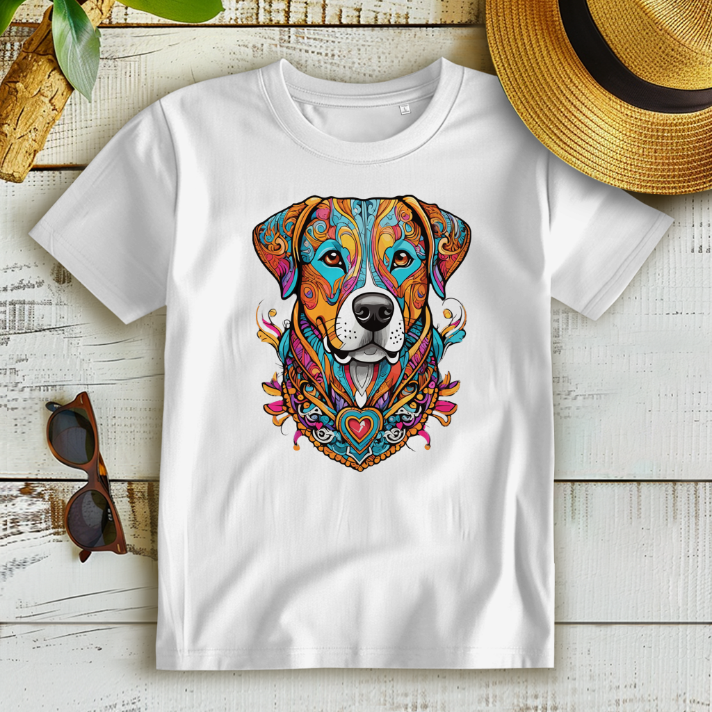 Damen Premium Bio T-Shirt Mandala Dog