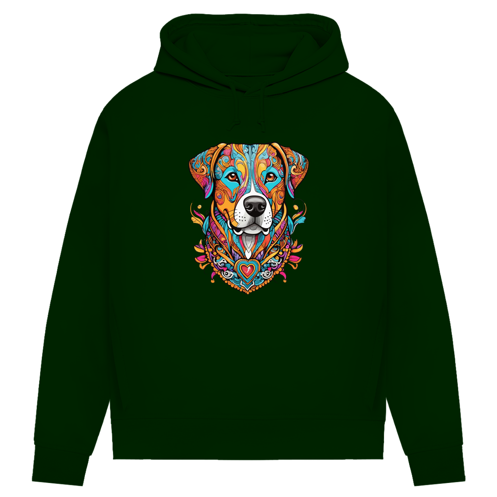 Damen Premium Bio Hoodie Mandala Dog