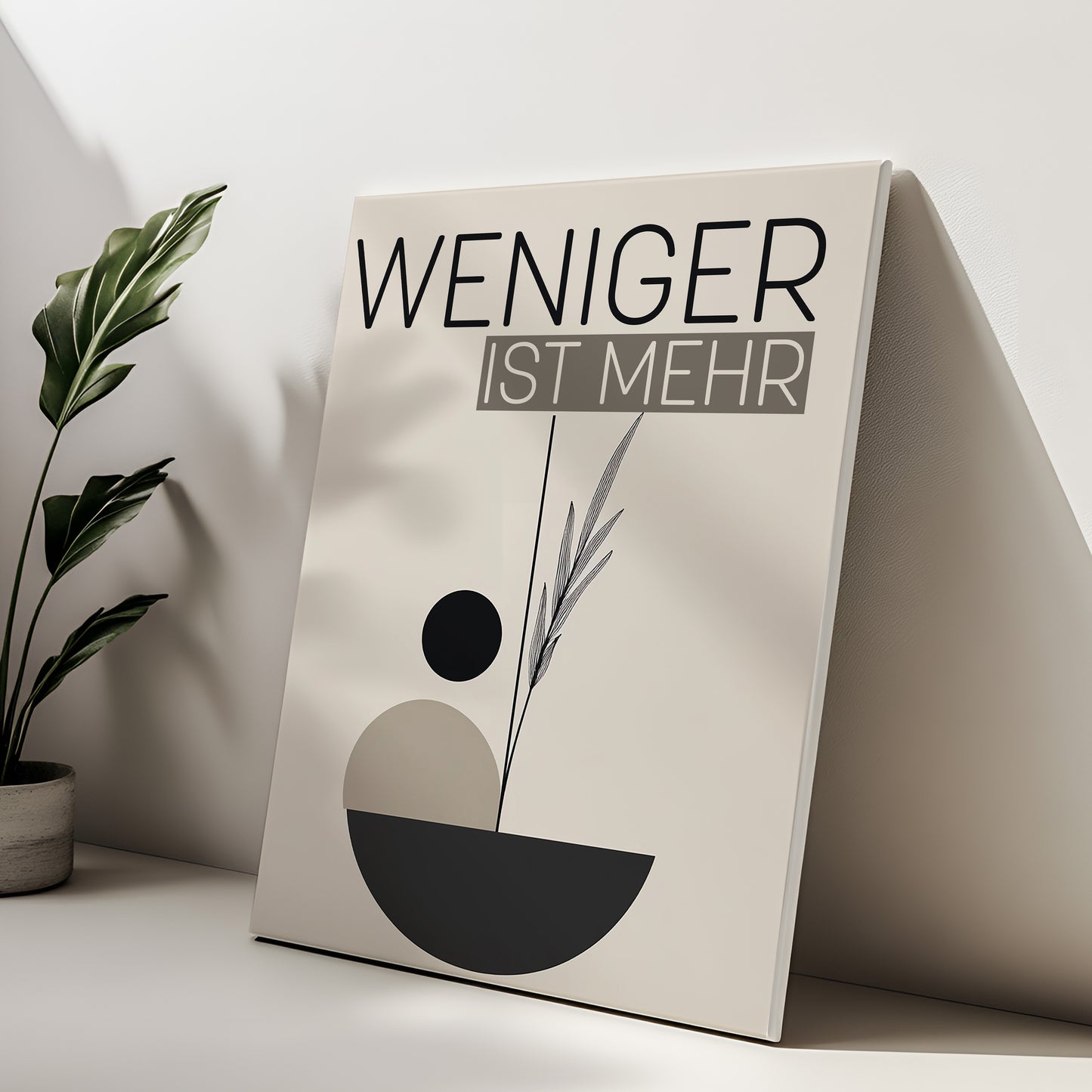 Weniger ist Mehr | Minimalistische Leinwand Kunst Modern