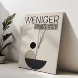 Weniger ist Mehr | Minimalistische Leinwand Kunst Modern