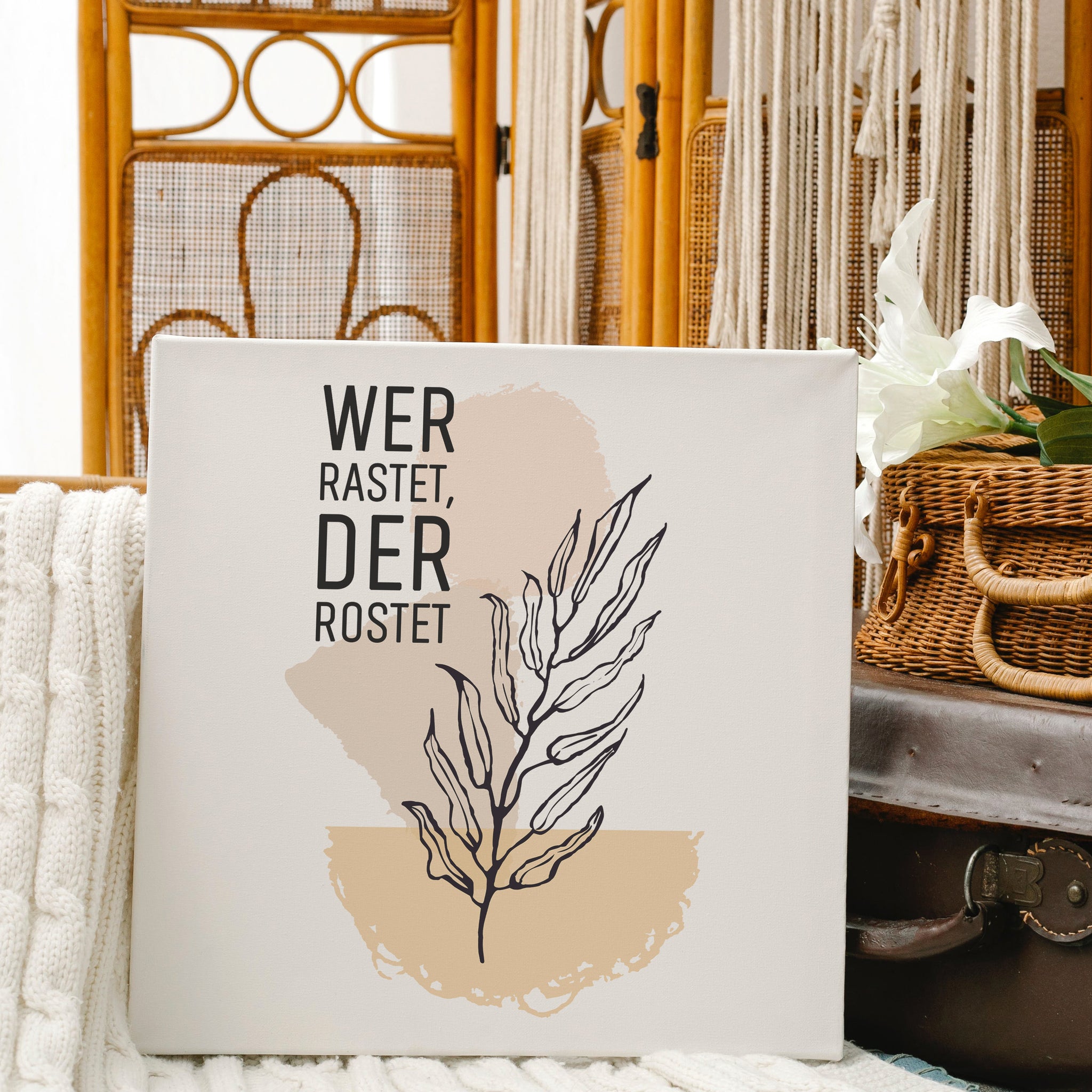 Wer Rastet, Der Rostet | Motivations Leinwand mit Natur Design