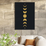 Mondphasen Gold | Gerahmtes Poster Minimal Art