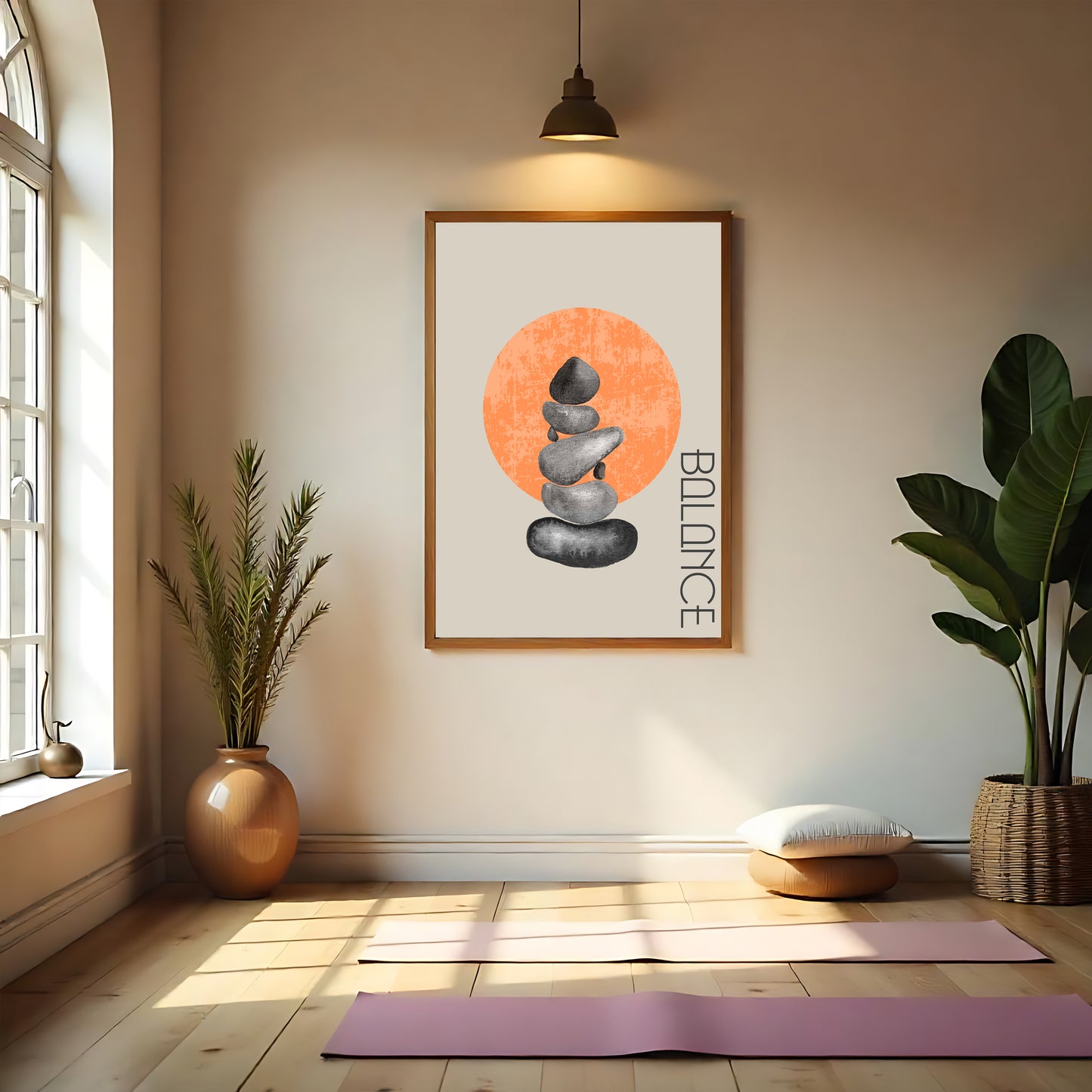 Balance Steine | Gerahmtes Poster Minimal Art