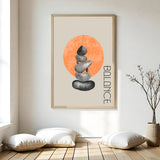 Balance Steine | Gerahmtes Poster Minimal Art