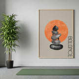 Balance Steine | Gerahmtes Poster Minimal Art