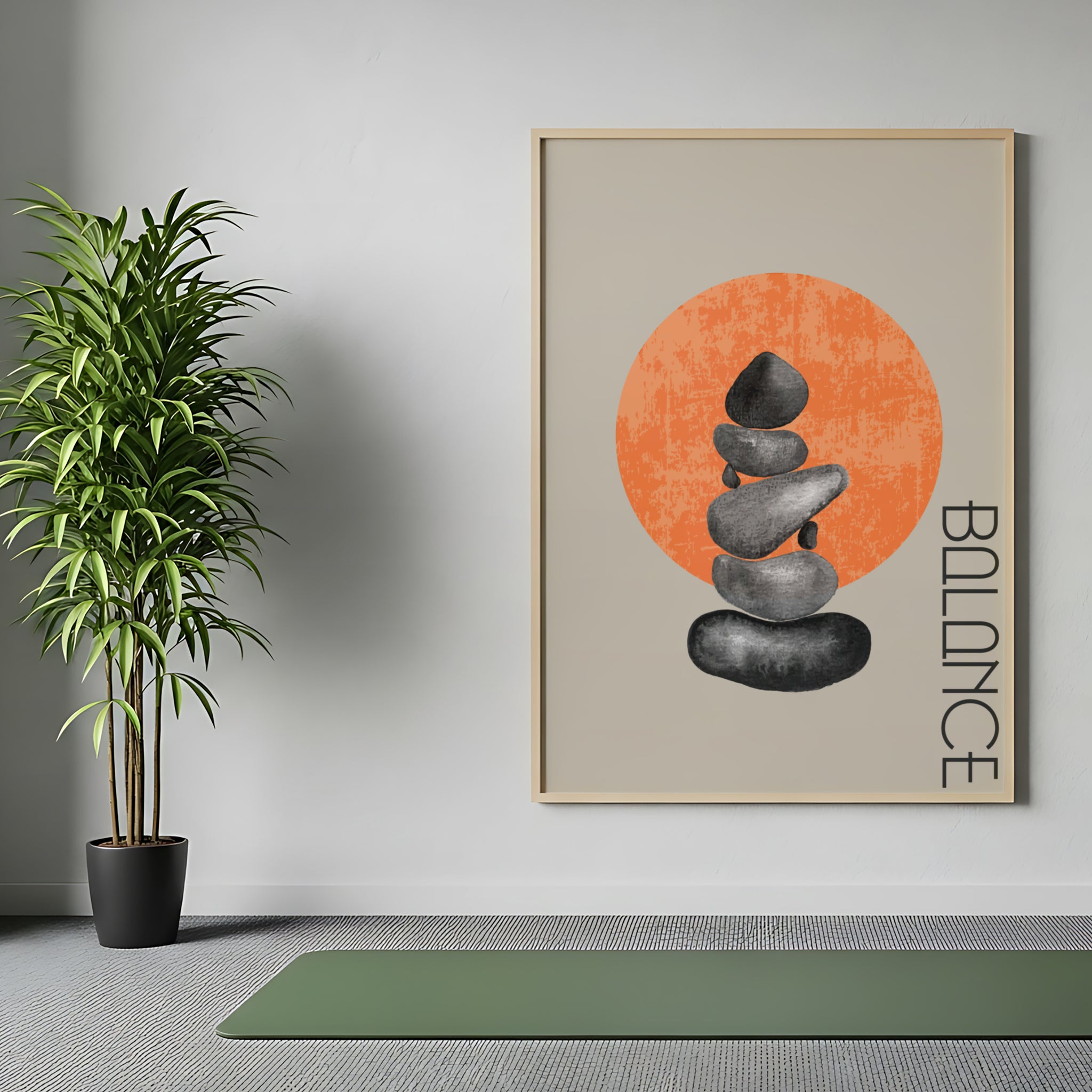 Balance Steine | Gerahmtes Poster Minimal Art