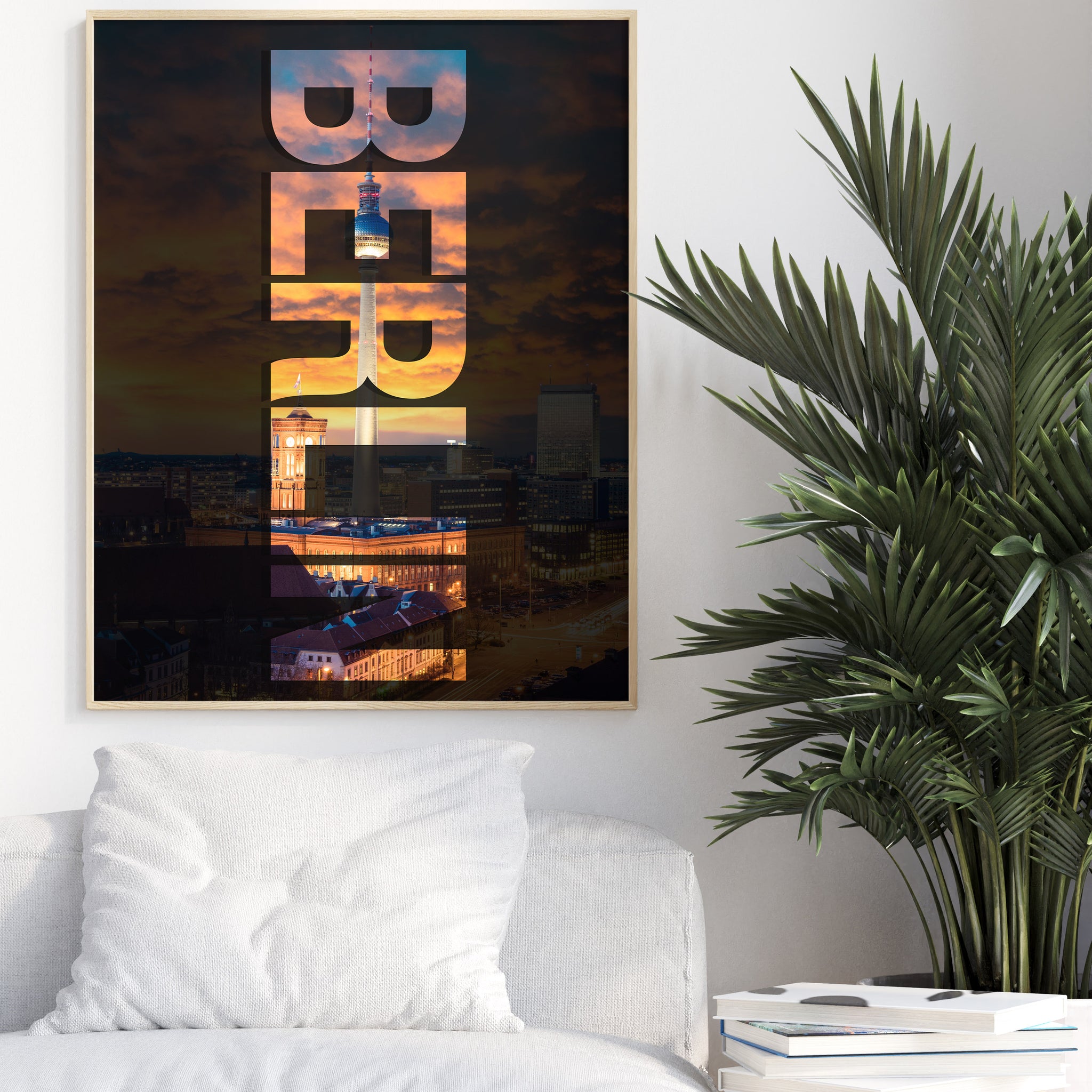 Berlin Skyline | Gerahmtes Poster Modern City Art
