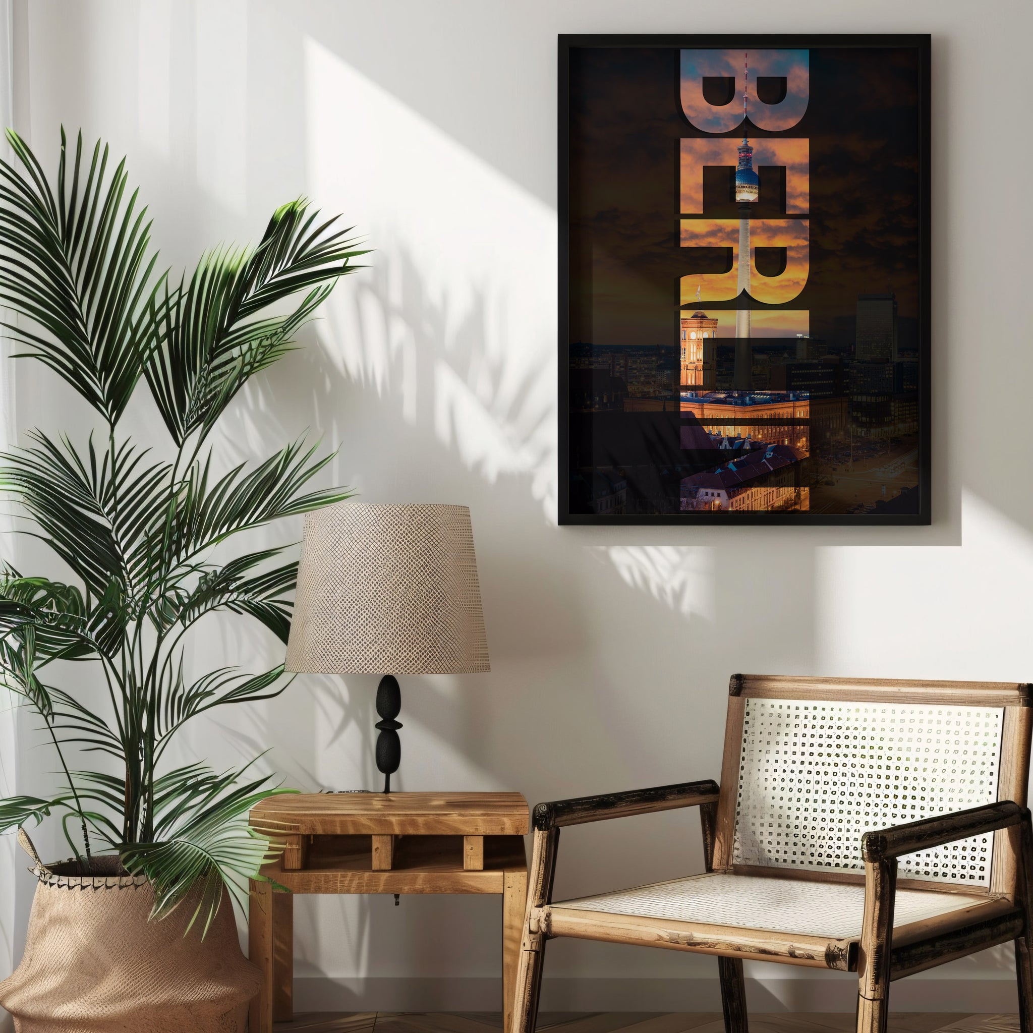 Berlin Skyline | Gerahmtes Poster Modern City Art
