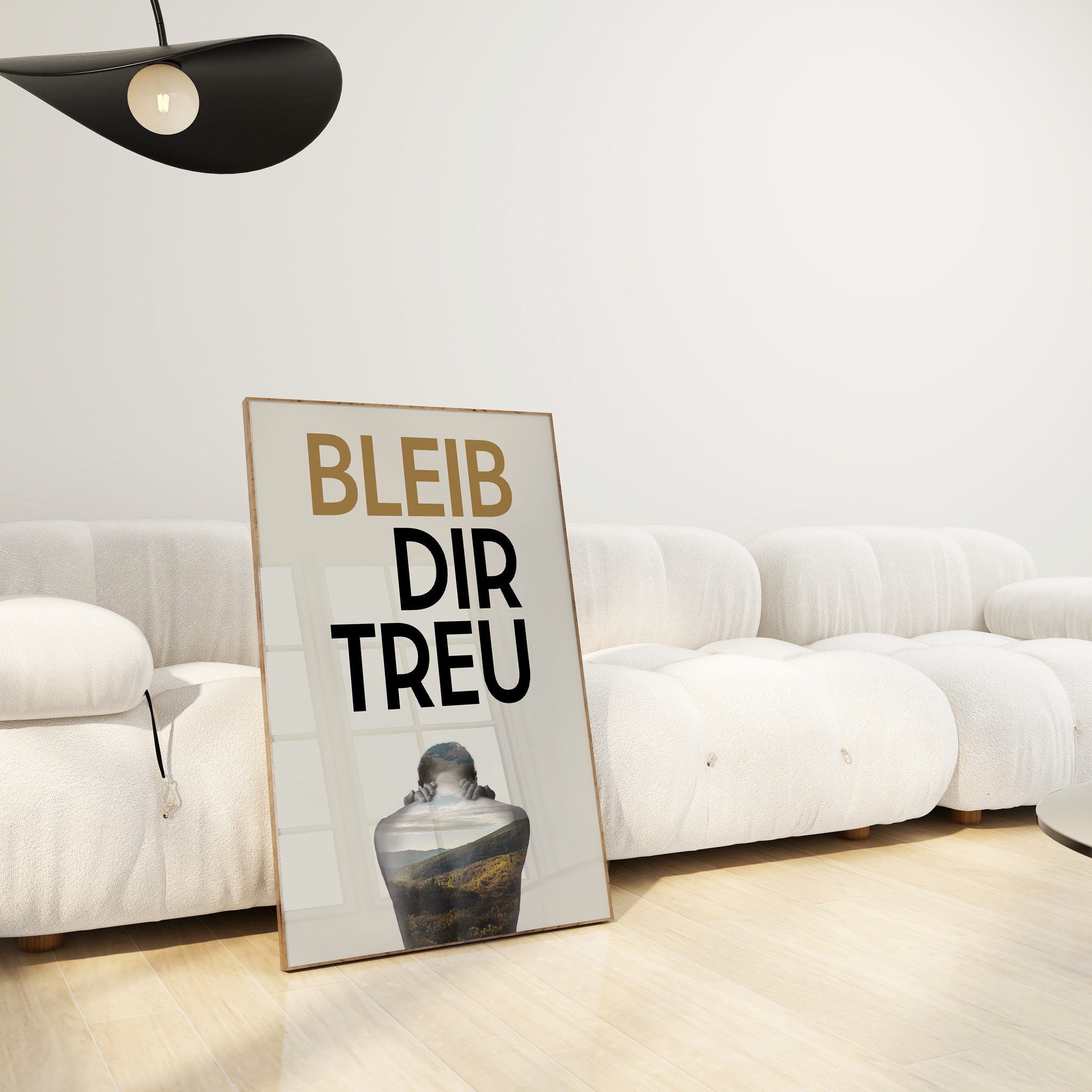 Bleib dir treu | Gerahmtes Poster Minimal Art
