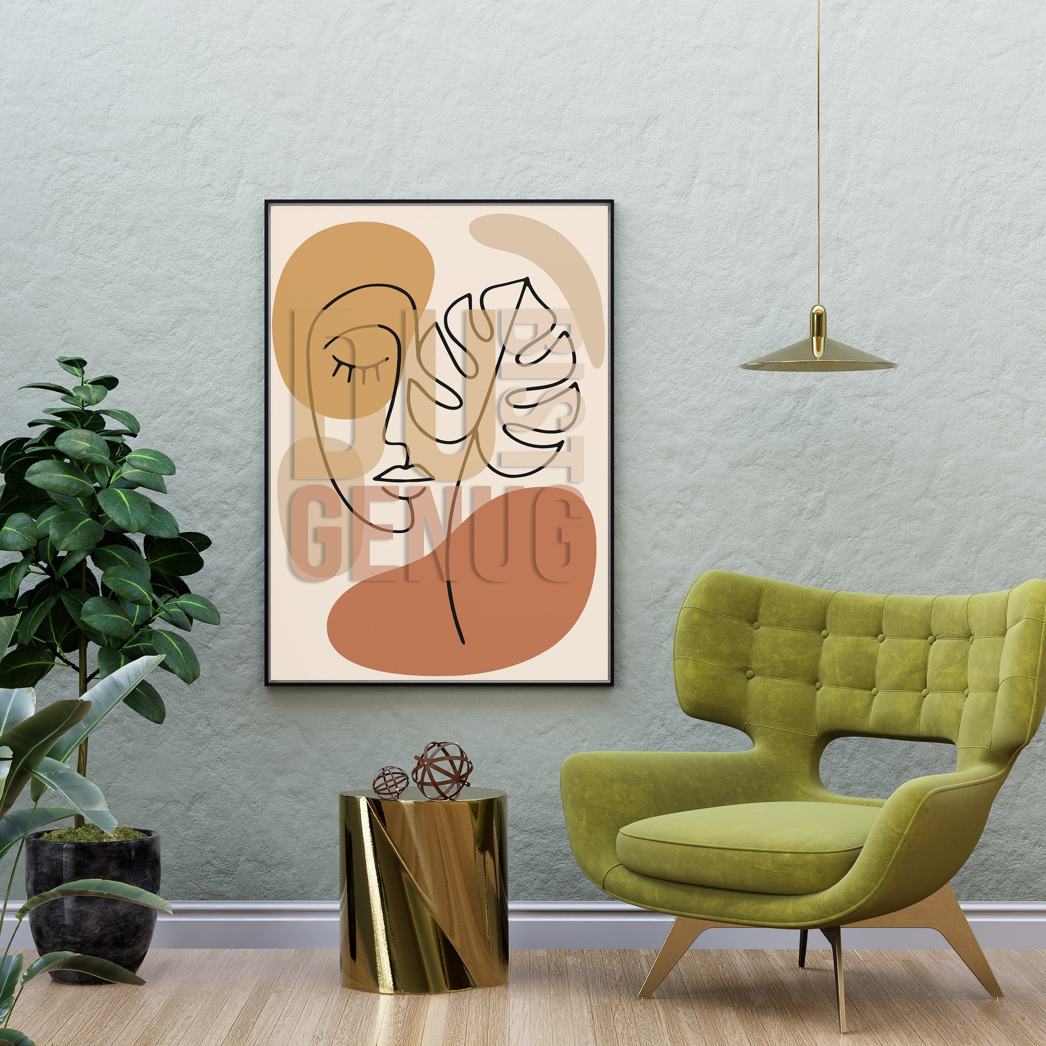 Du bist genug | Gerahmtes Poster Minimal Art