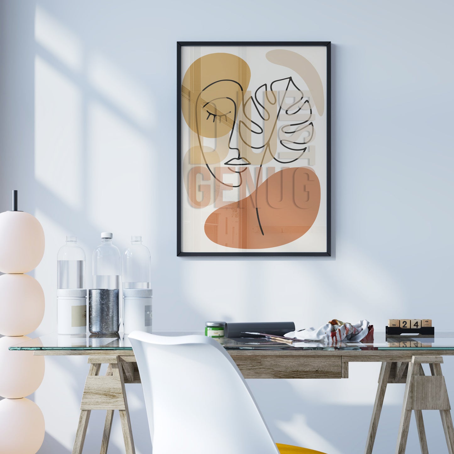 Du bist genug | Gerahmtes Poster Minimal Art