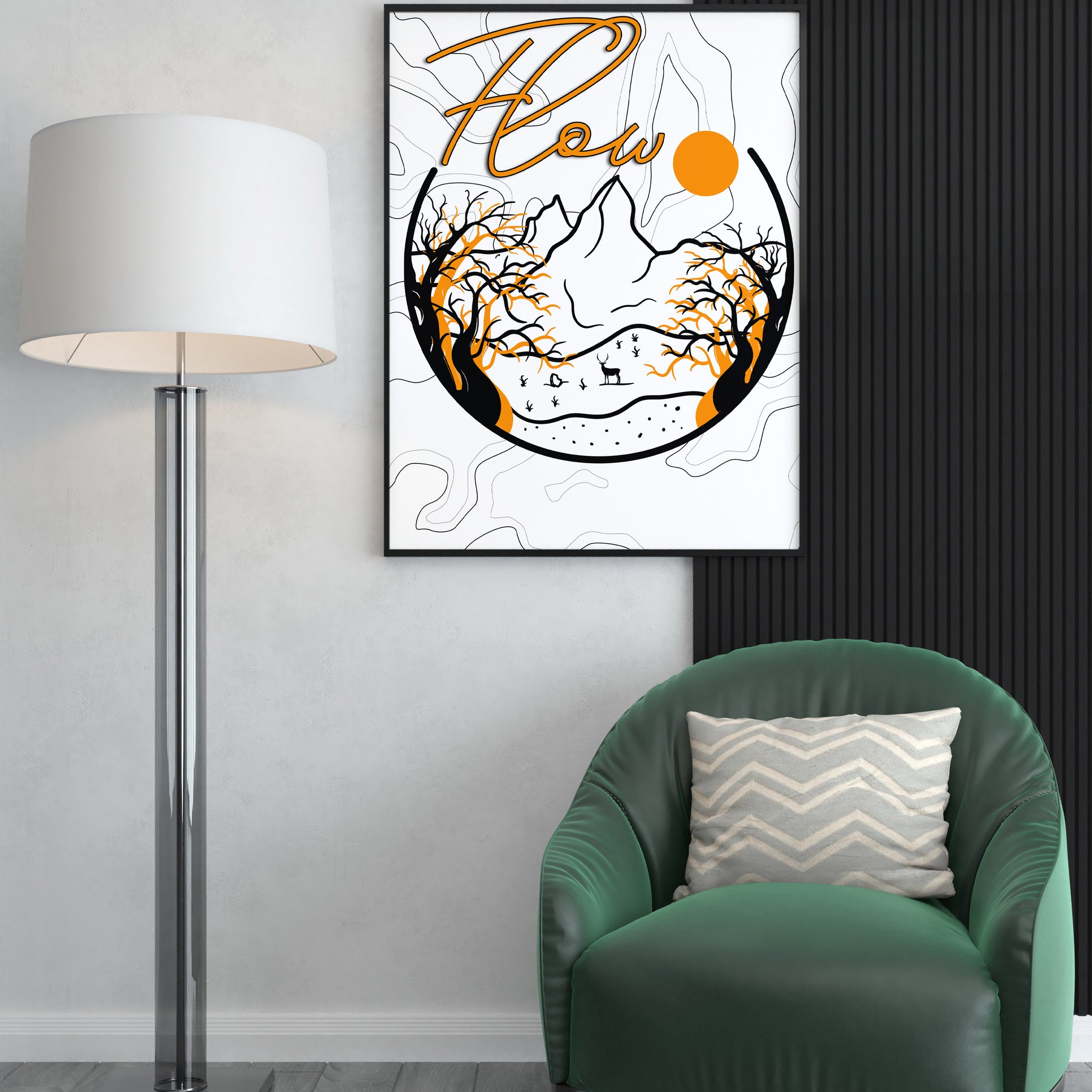 Flow Natur | Gerahmtes Poster Minimal Art