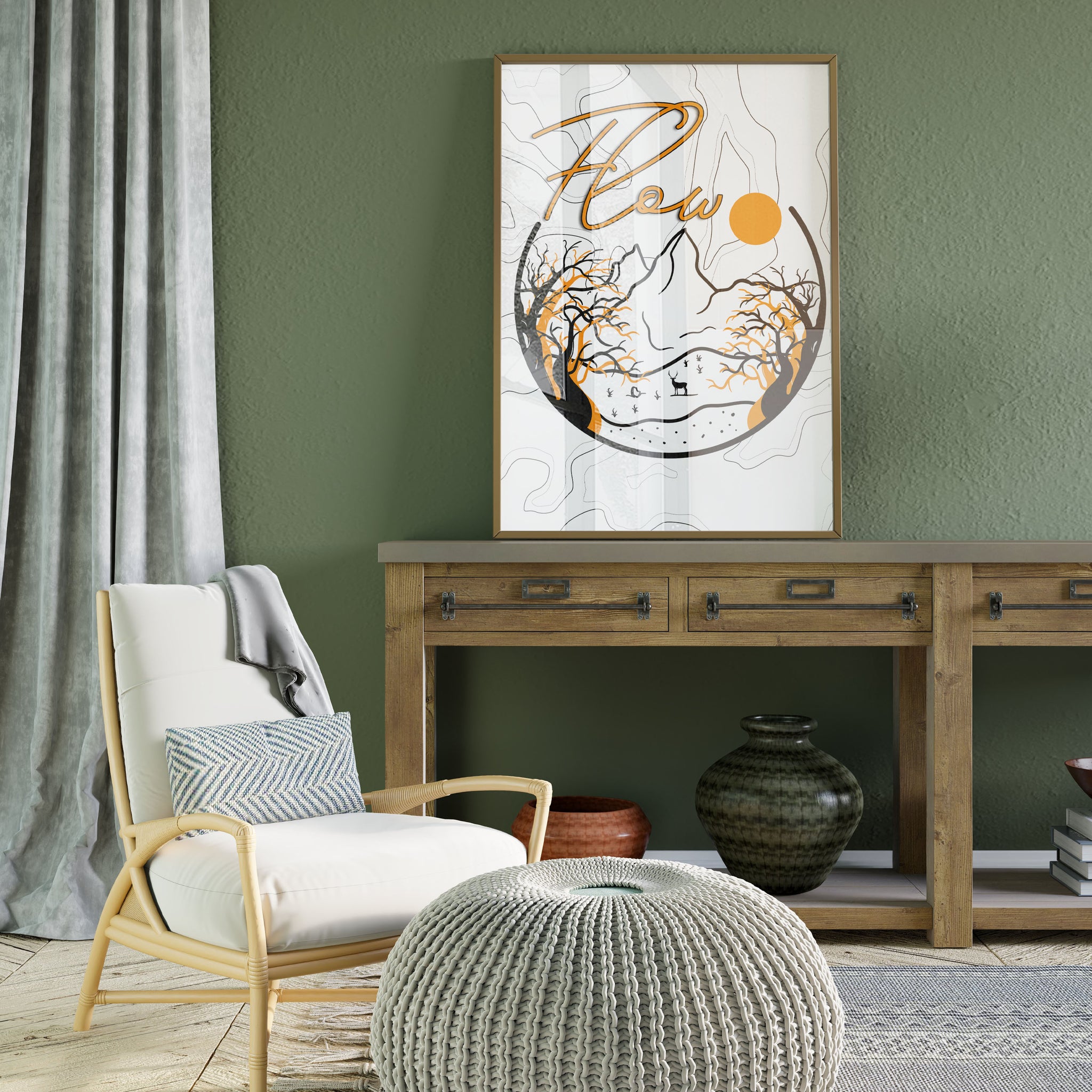 Flow Natur | Gerahmtes Poster Minimal Art