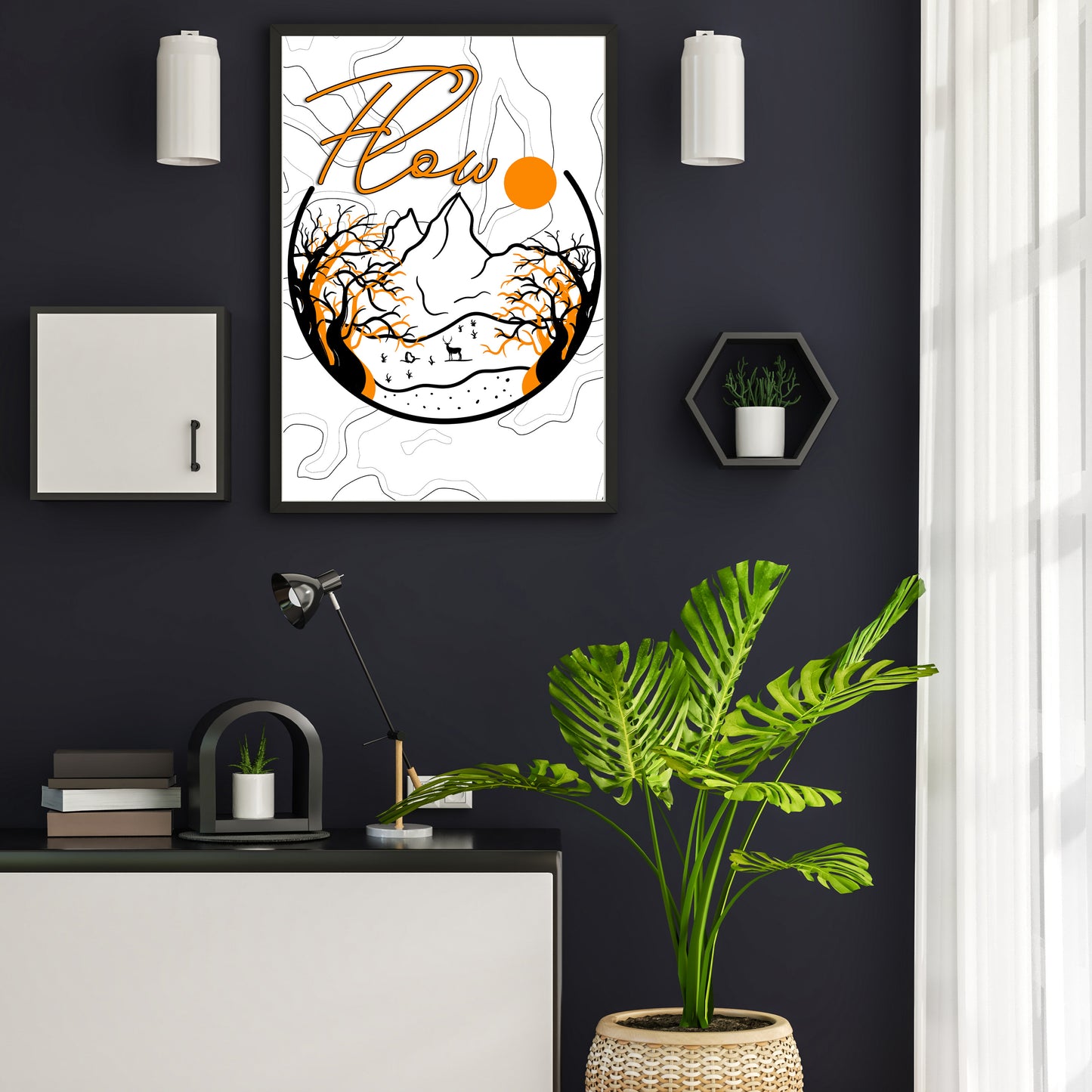 Flow Natur | Gerahmtes Poster Minimal Art
