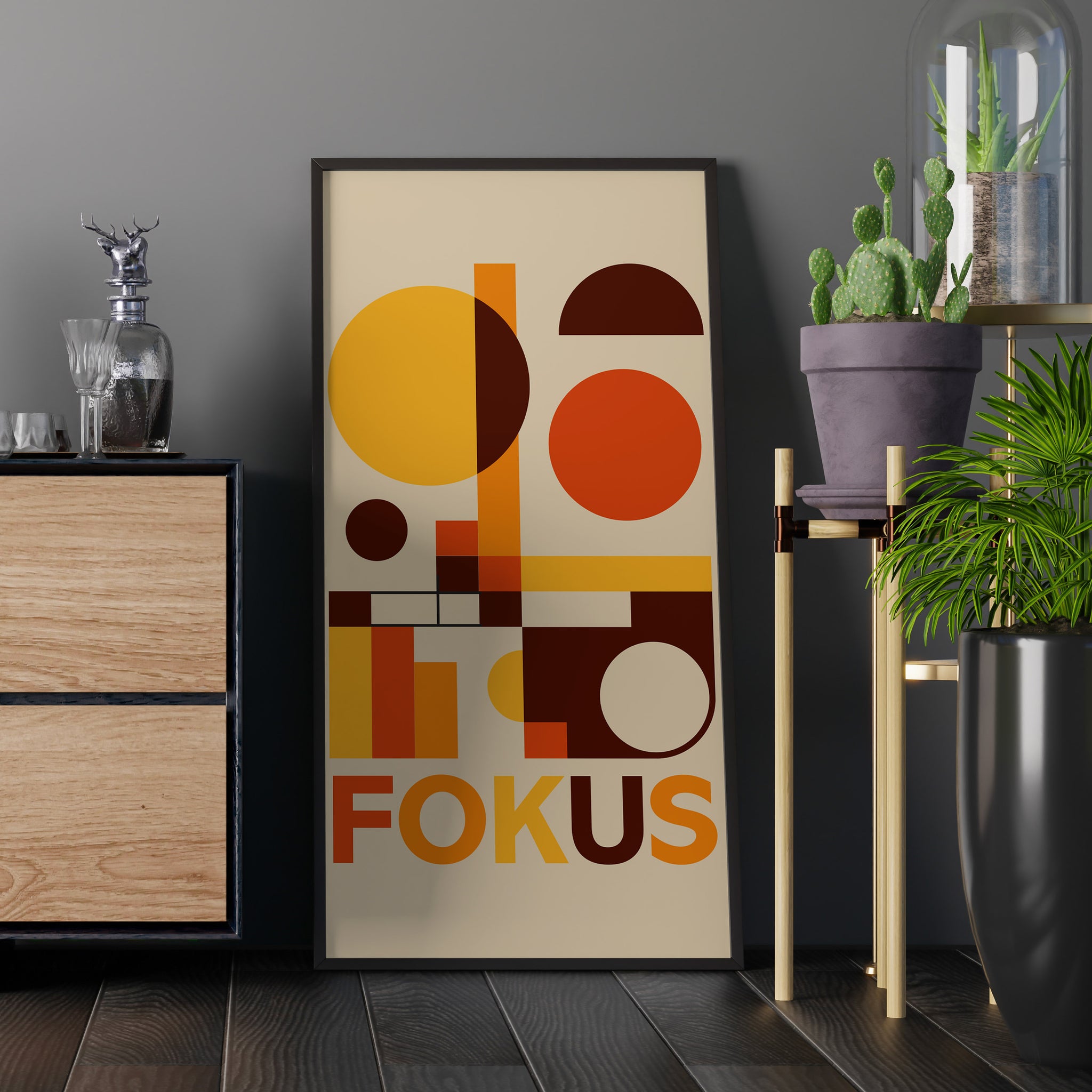 Fokus Geometrie | Gerahmtes Poster Modern Art