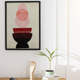 Glück hilft dem Mutigen | Gerahmtes Poster Typografie