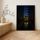 Hamburg Night | Gerahmtes Poster Stadt Fotografie