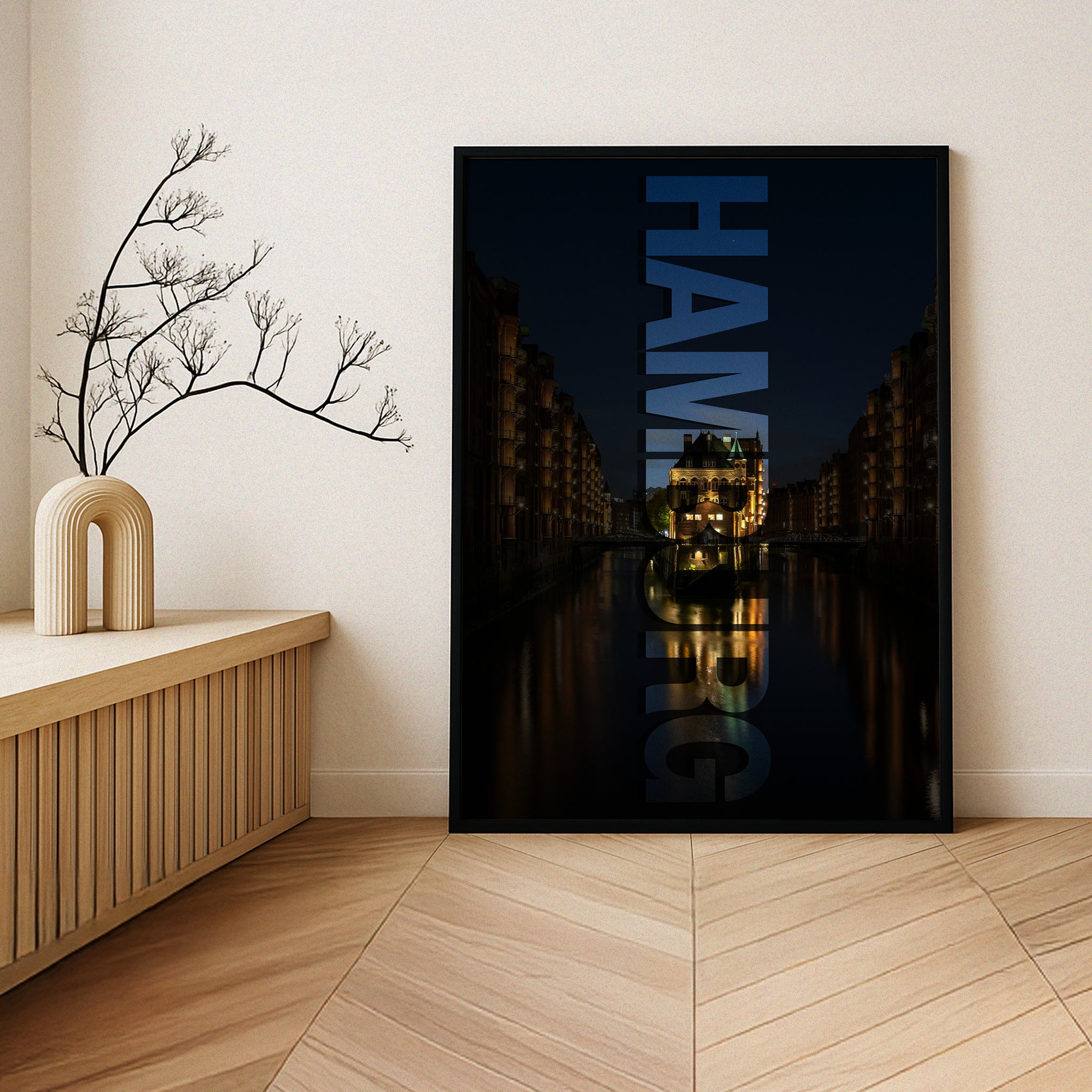 Hamburg Night | Gerahmtes Poster Stadt Fotografie