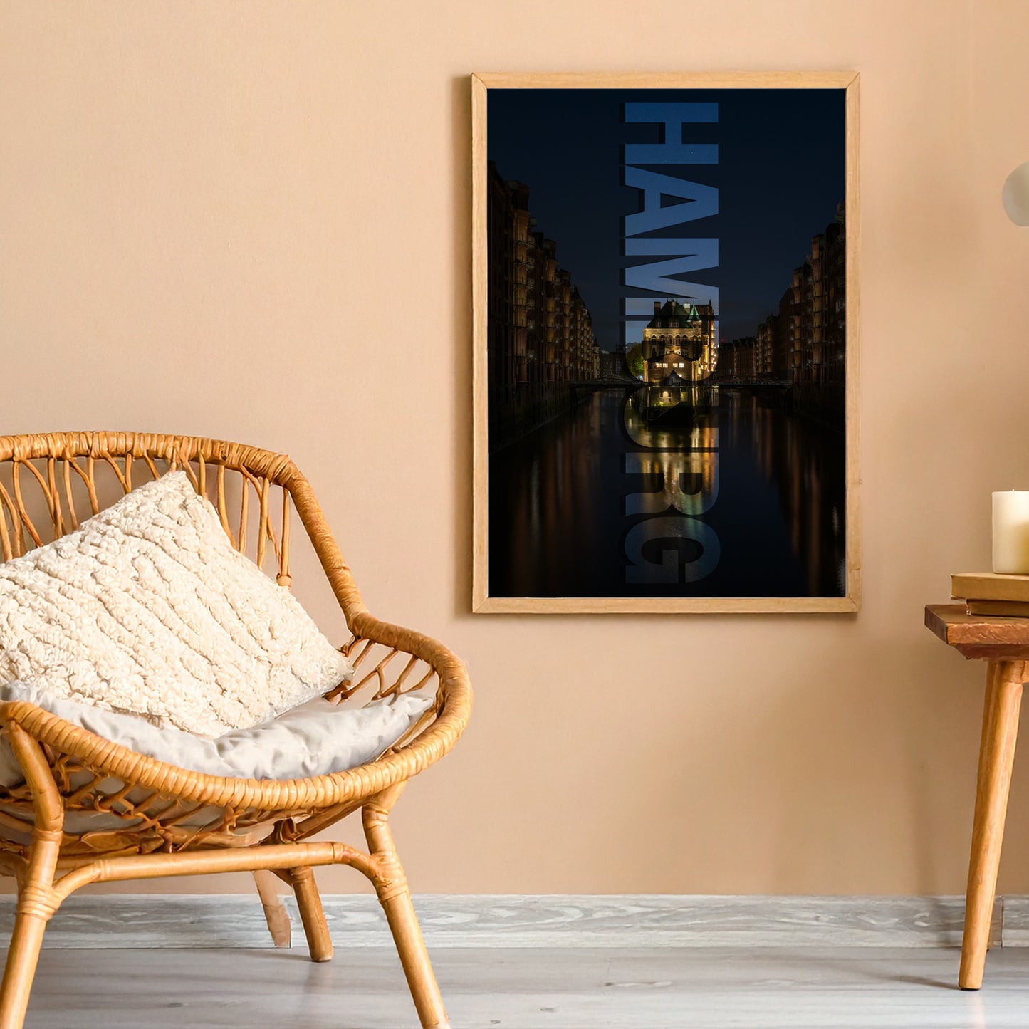 Hamburg Night | Gerahmtes Poster Stadt Fotografie
