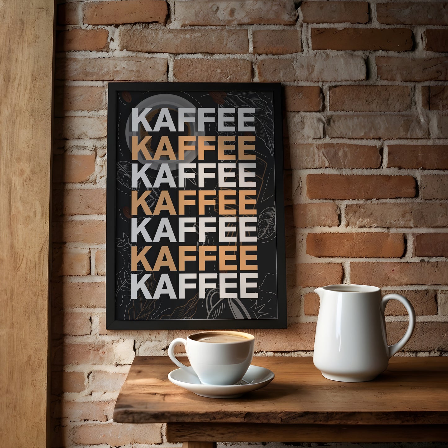Kaffee Typografie | Gerahmtes Poster Modern Style