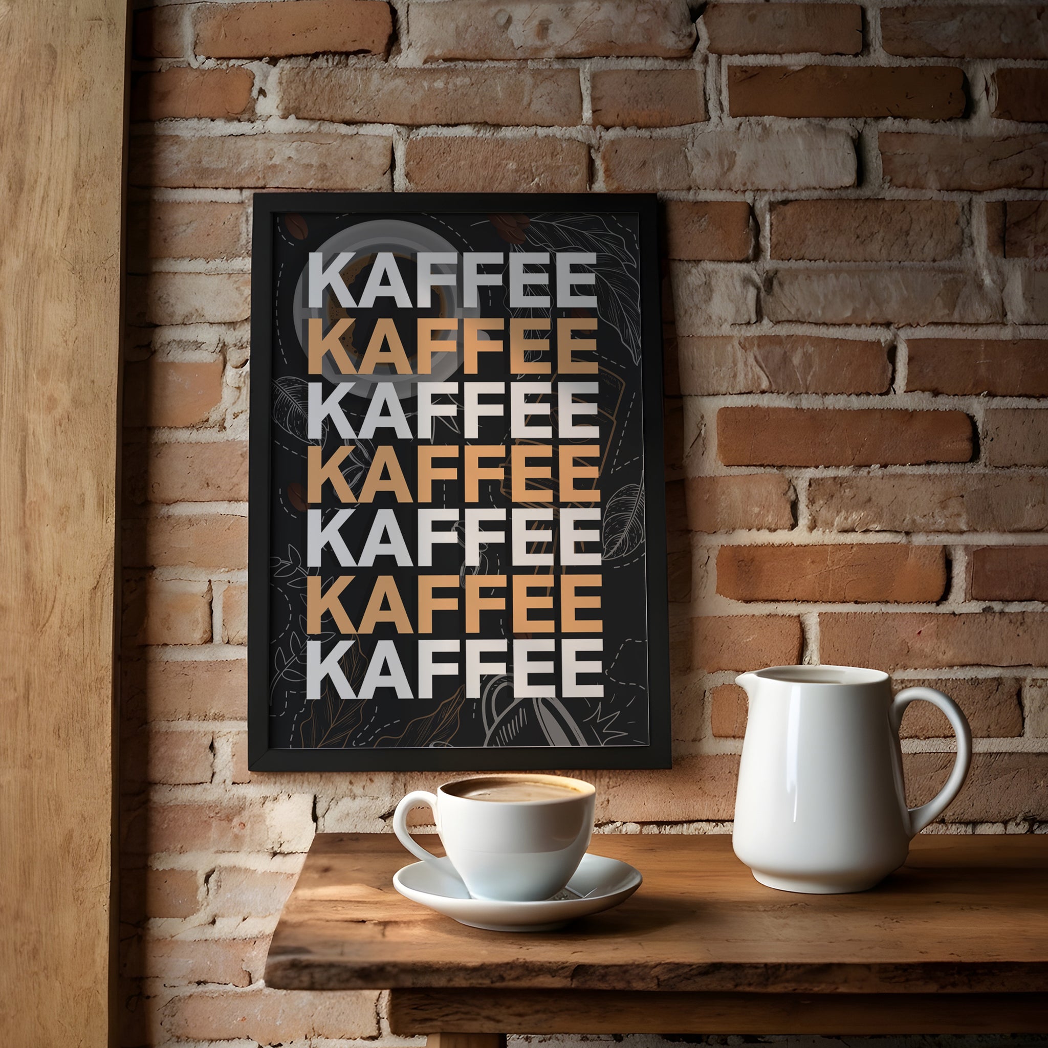 Kaffee Typografie | Gerahmtes Poster Modern Style