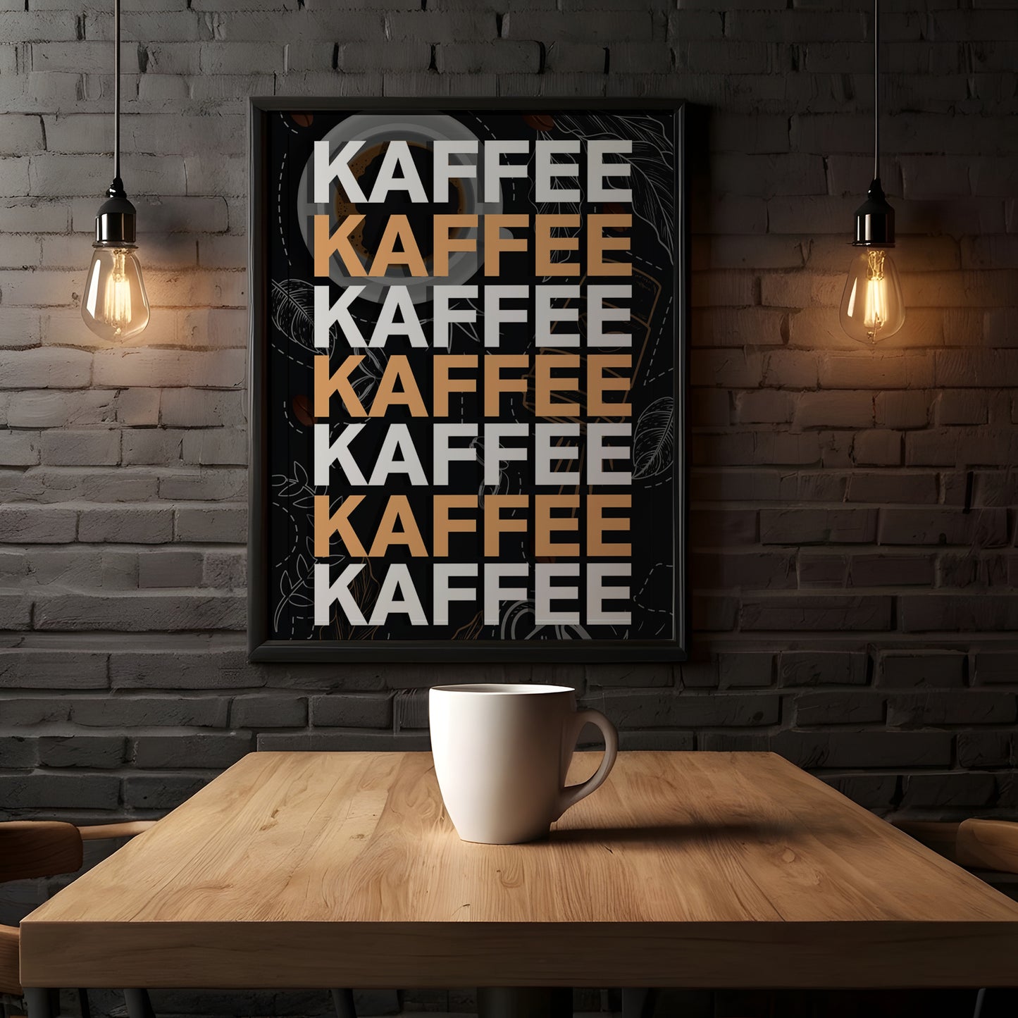 Kaffee Typografie | Gerahmtes Poster Modern Style
