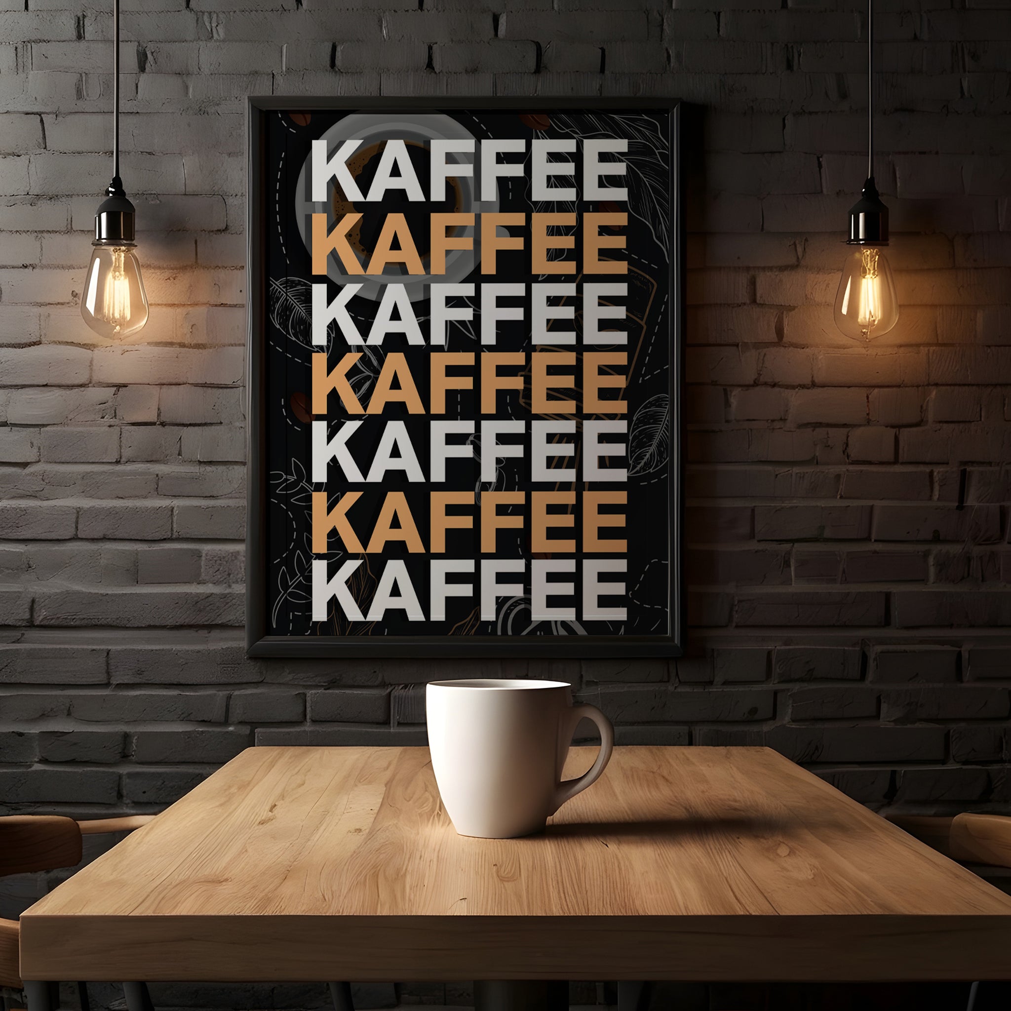 Kaffee Typografie | Gerahmtes Poster Modern Style