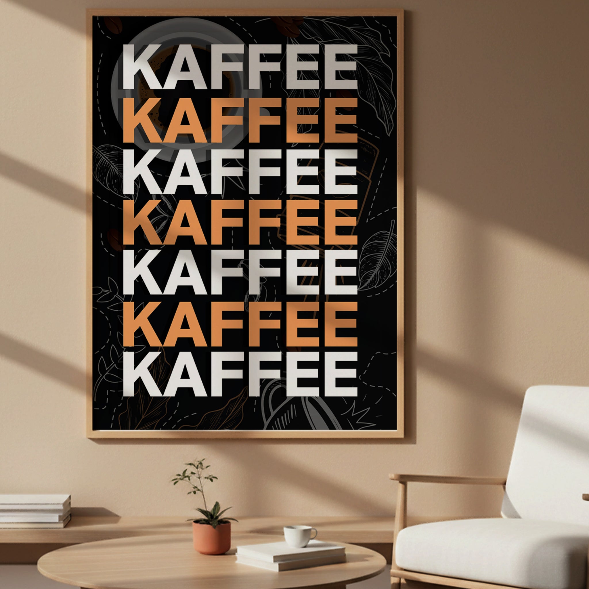 Kaffee Typografie | Gerahmtes Poster Modern Style