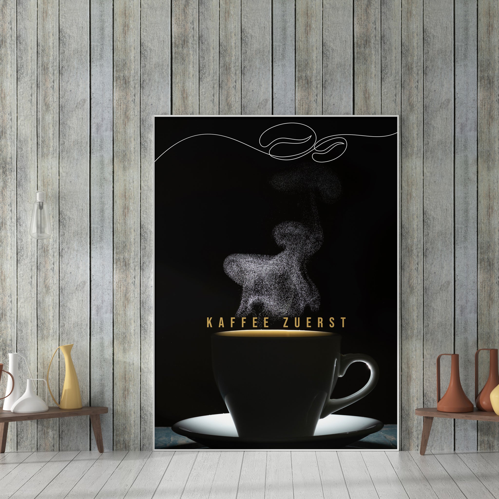 Kaffee Zuerst | Leinwandbild Coffee Art