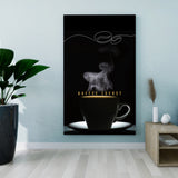 Kaffee Zuerst | Leinwandbild Coffee Art