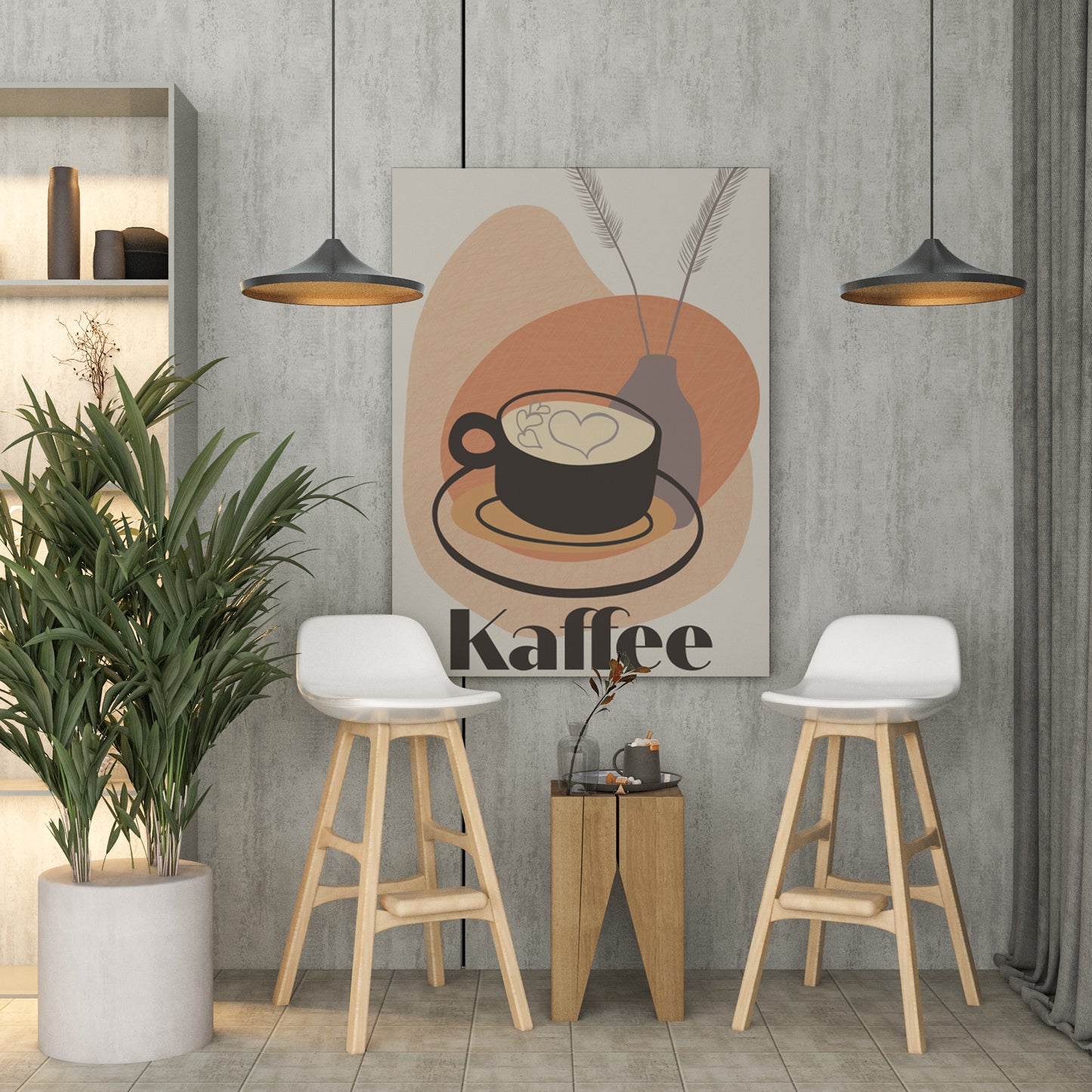 Kaffee Liebe | Leinwandbild Minimal Art