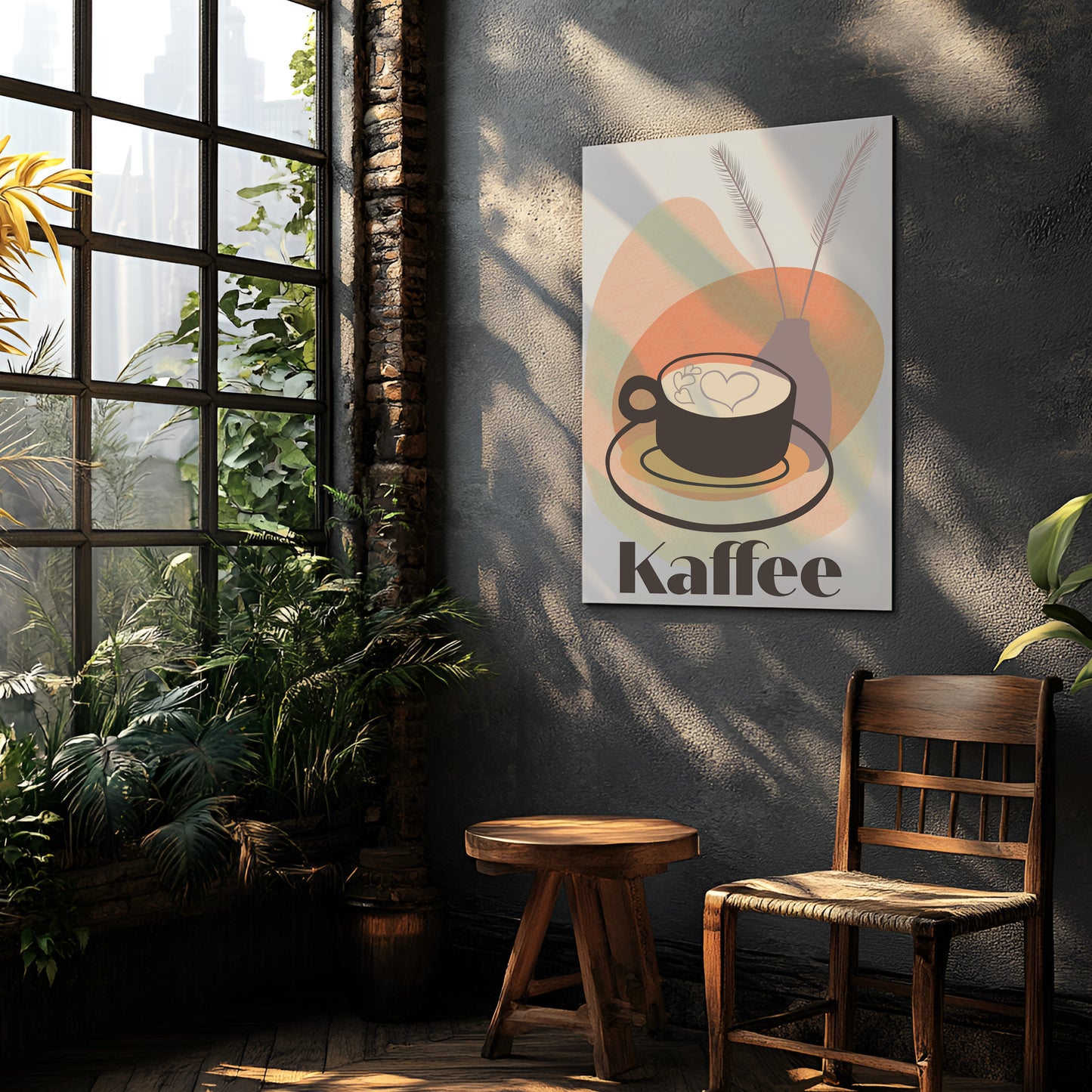 Kaffee Liebe | Leinwandbild Minimal Art