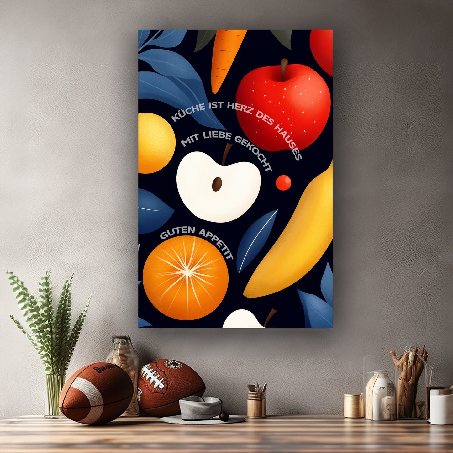 Küche Herz des Hauses | Leinwandbild Modern Kitchen Art