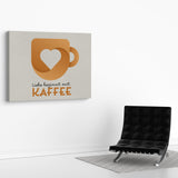 Liebe beginnt mit Kaffee | Leinwandbild Coffee Quote
