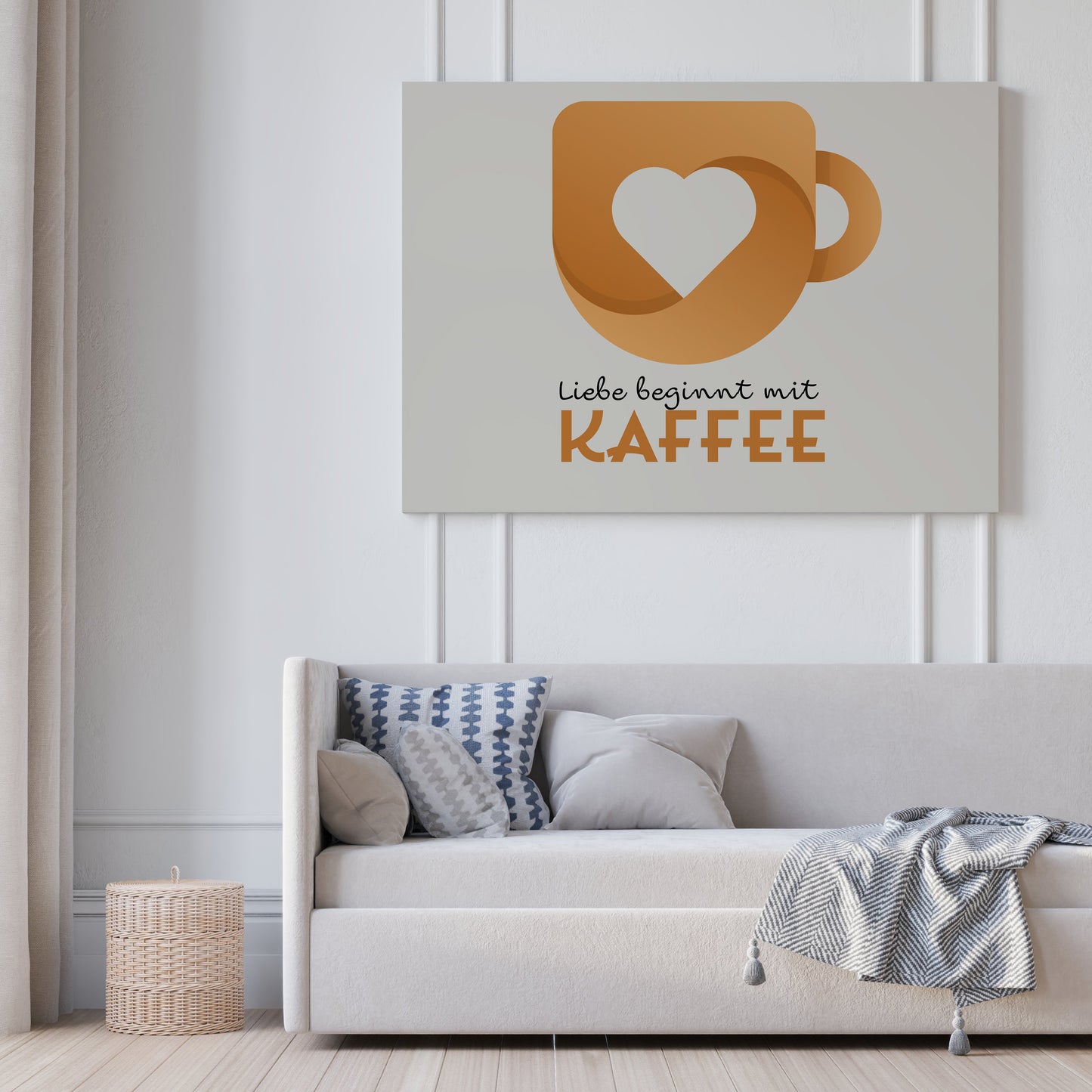 Liebe beginnt mit Kaffee | Leinwandbild Coffee Quote
