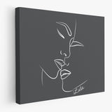 Liebe Line Art | Leinwandbild Minimal Portrait