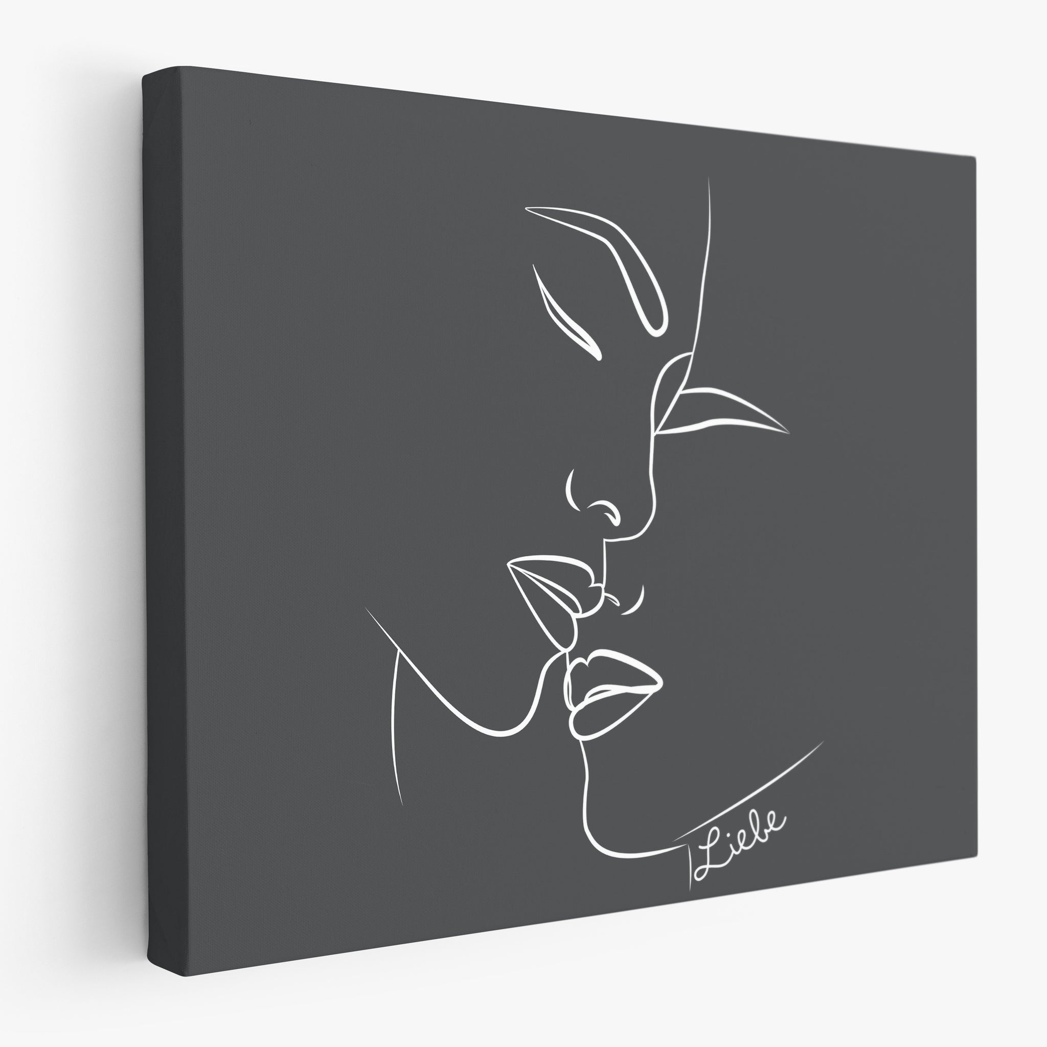Liebe Line Art | Leinwandbild Minimal Portrait