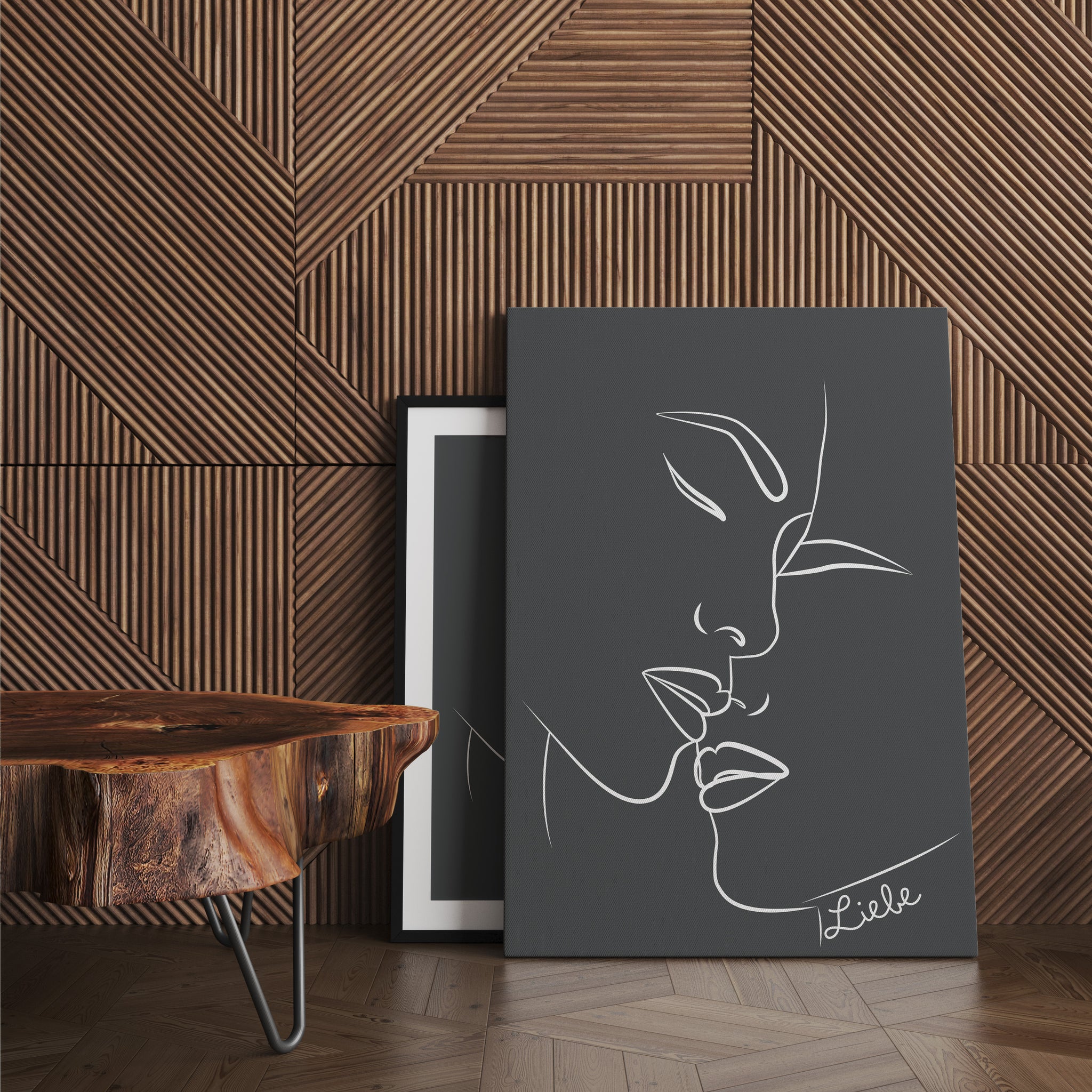 Liebe Line Art | Leinwandbild Minimal Portrait