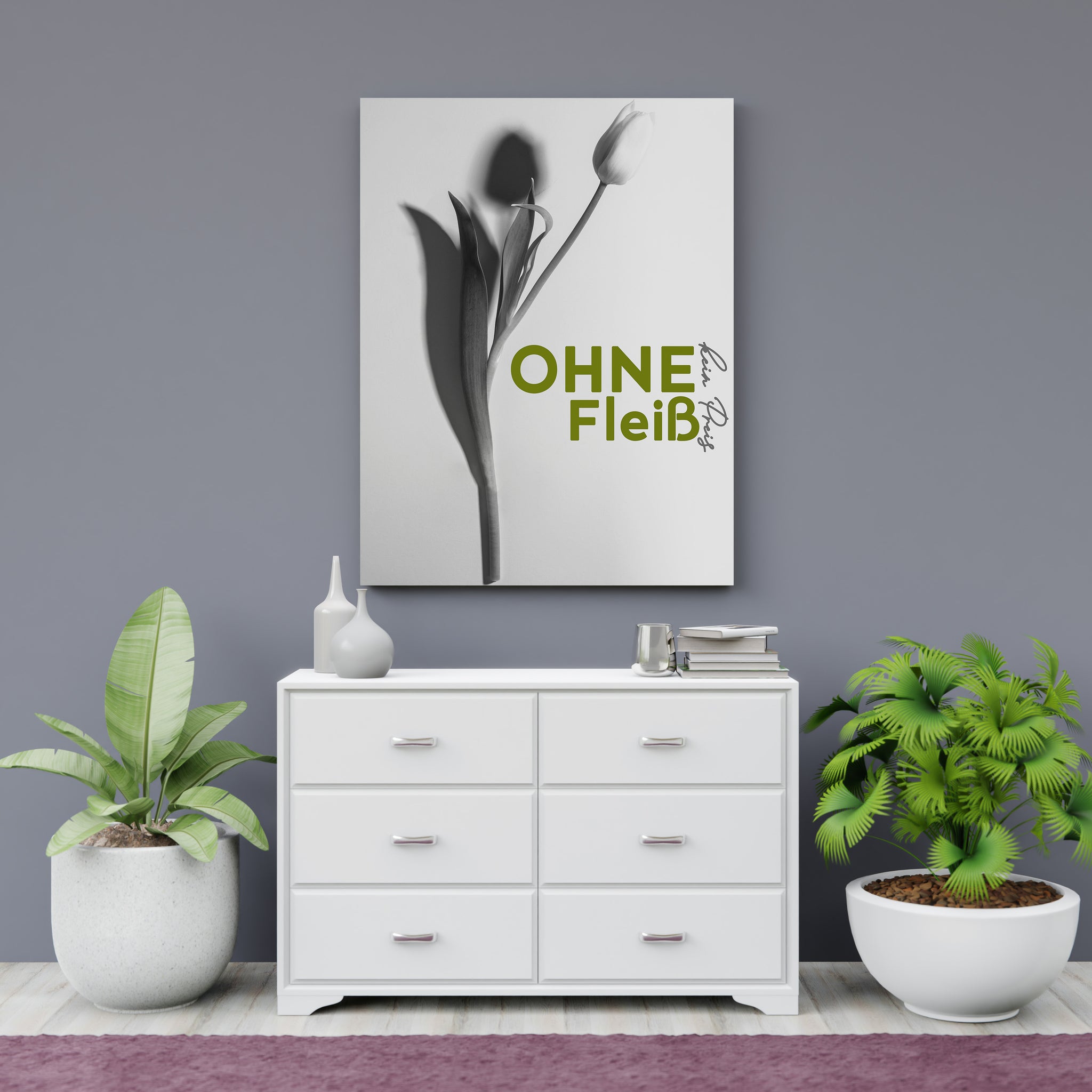 Ohne Fleiß Kein Preis | Leinwandbild Motivations Art