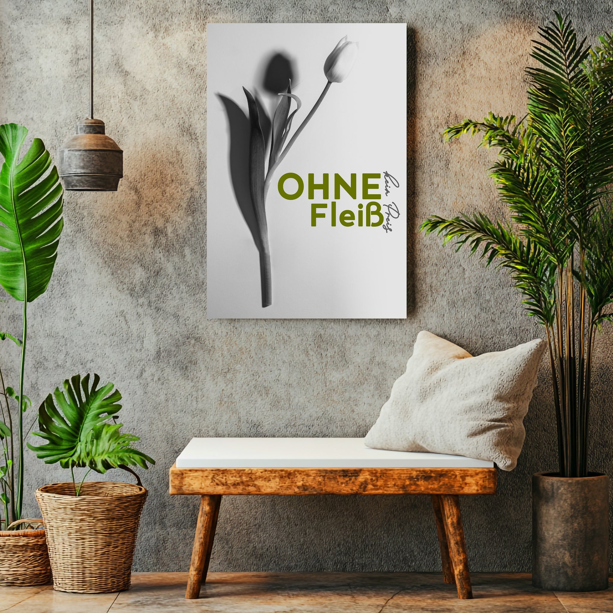 Ohne Fleiß Kein Preis | Leinwandbild Motivations Art