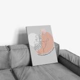 Ohne Kaffee läuft nichts | Leinwandbild Coffee Line Art
