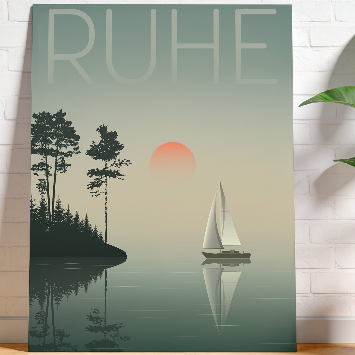 Stille Ruhe am See | Leinwandbild Minimal Landschaft