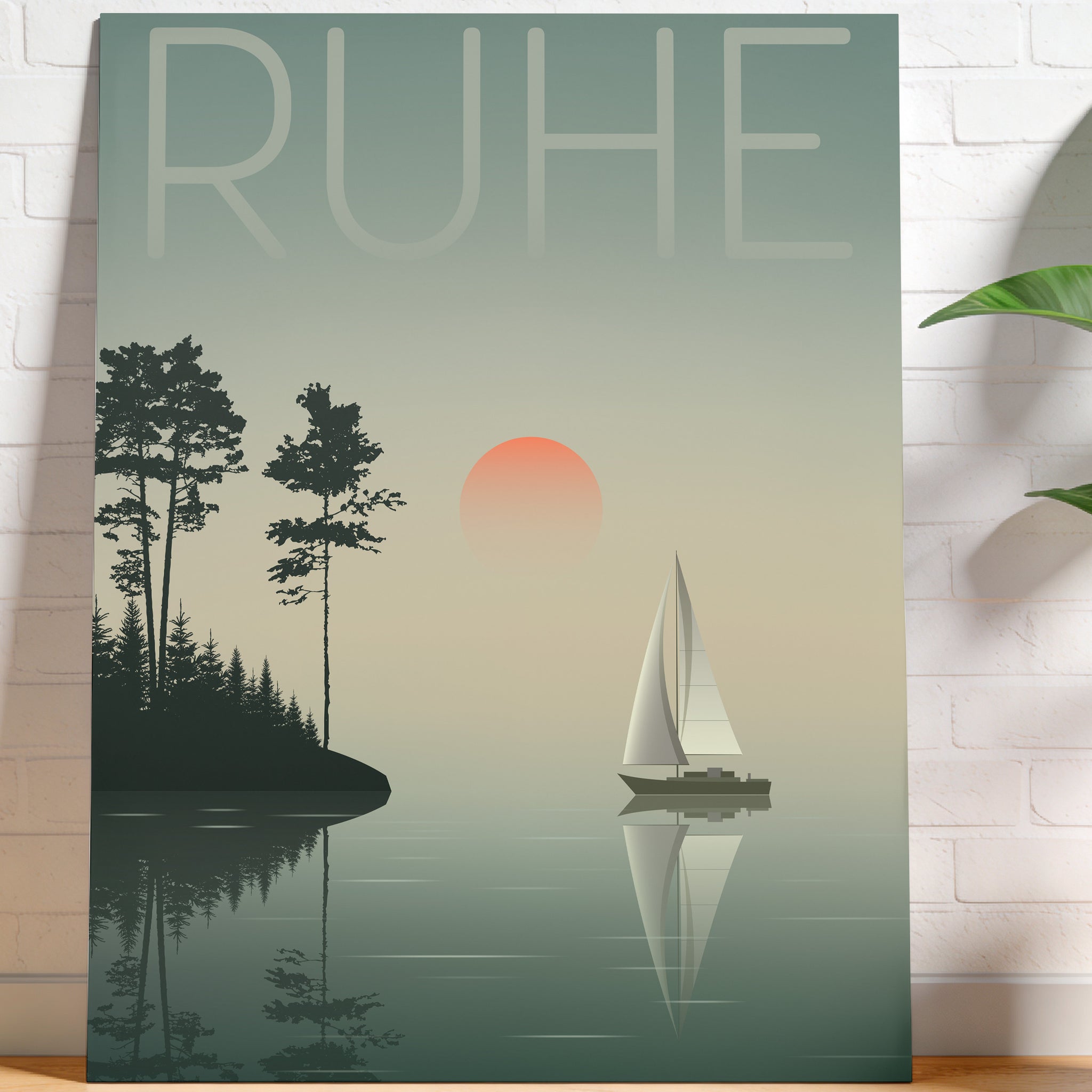 Stille Ruhe am See | Leinwandbild Minimal Landschaft