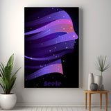 Kosmische Seele Silhouette | Leinwandbild Spirituelle Kunst