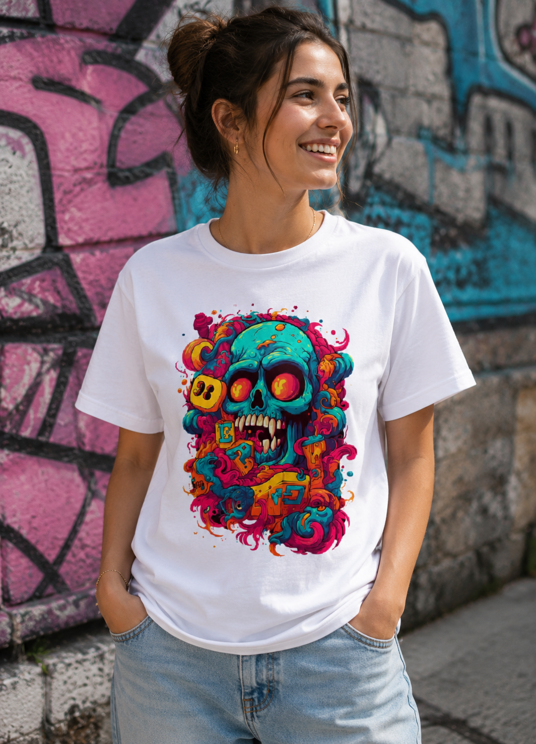 Unisex Premium Bio T-Shirt Psychedelic Skull